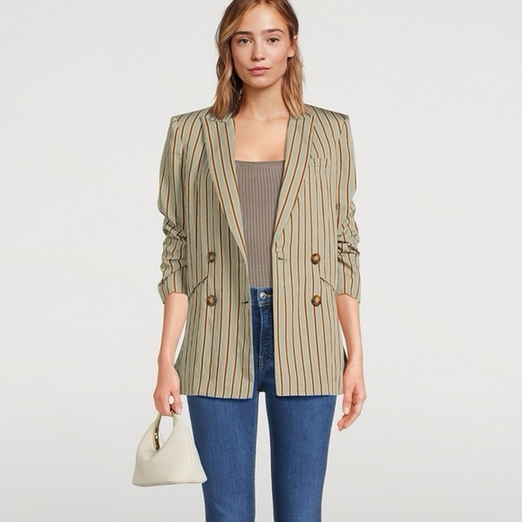 NWT VERONICA BEARD Kiernan Dickey Double-Breasted Striped Blazer 16 - Picture 2 of 15